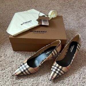 Burberry Icon Check Plaid Pumps – 2.5” Heel – New With Tags